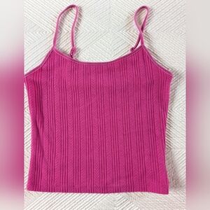 American Eagle Women's Fuchsia Pink Ribbed Camisole Lingerie Top Tank Small